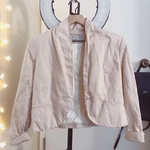 Pale Pink Crop Blazer